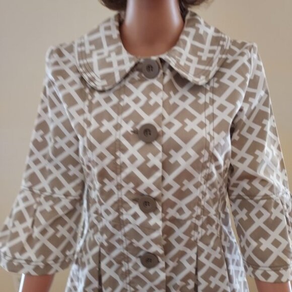 Oh Gussie Lattice Print Bell Sleeve Jacket RETRO BOHO TRENDY DESIGNER Size S NEW - Picture 2 of 10